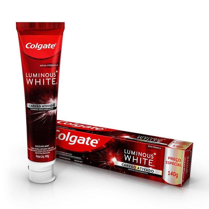 Creme Dental Clareador Colgate Luminous White Carvão Ativado 140g em Oferta na Shopee