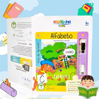 Livro Caderno De Caligrafia Infantil Alfabeto C/ Caneta Apagável + Quebra-Cabeça Edição Premium em Oferta na Shopee