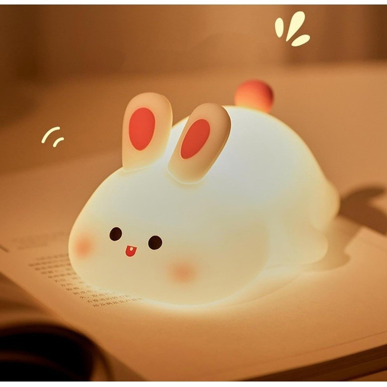 Toque Recarregável Lâmpada De Silicone Para Coelho Coelhinho Noturna RGB Dimerizável Quartos De Dormir Presentes em Oferta na Shopee