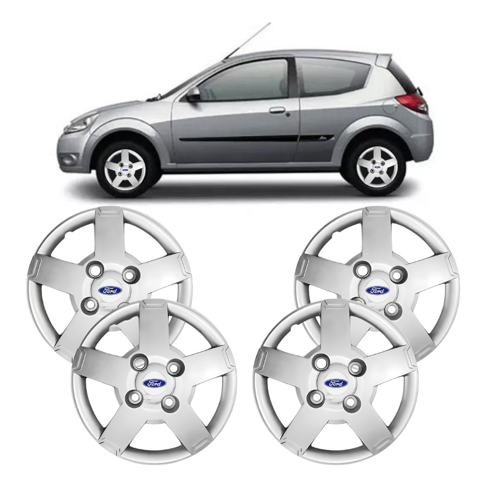 Jogo Calota Aro 13 Ford Ka 2008 2009 2010 2011 2012 Prata em Oferta na Shopee