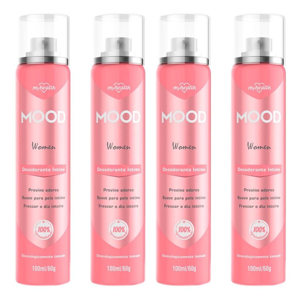 Desodorante Íntimo Mood Care 100ml Compacto Aroma Encantador Spray de Bolsa Confiança e bem estar