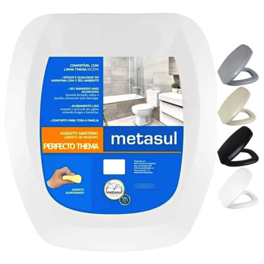 Assento Sanitário Almofadado Basico Thema Incepa Metasul