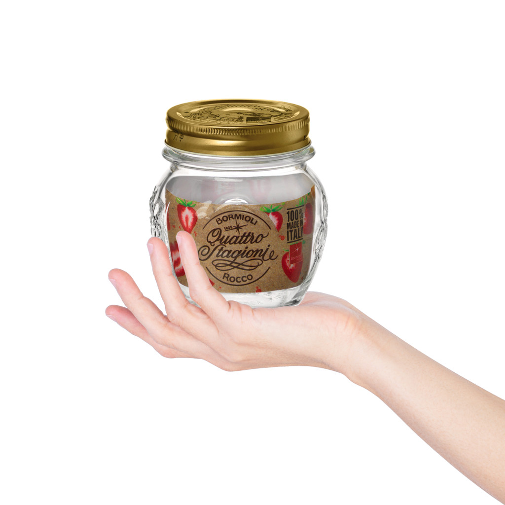 Pote Hermético de Vidro 300ml Tampa de Metal Porta Alimentos Transparente Quattro Stagioni