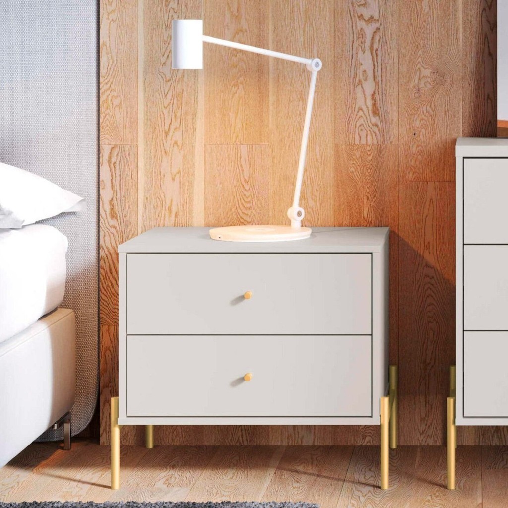 Mesa de Cabeceira 2 Gavetas Jasper 64 Cm em Oferta na Shopee