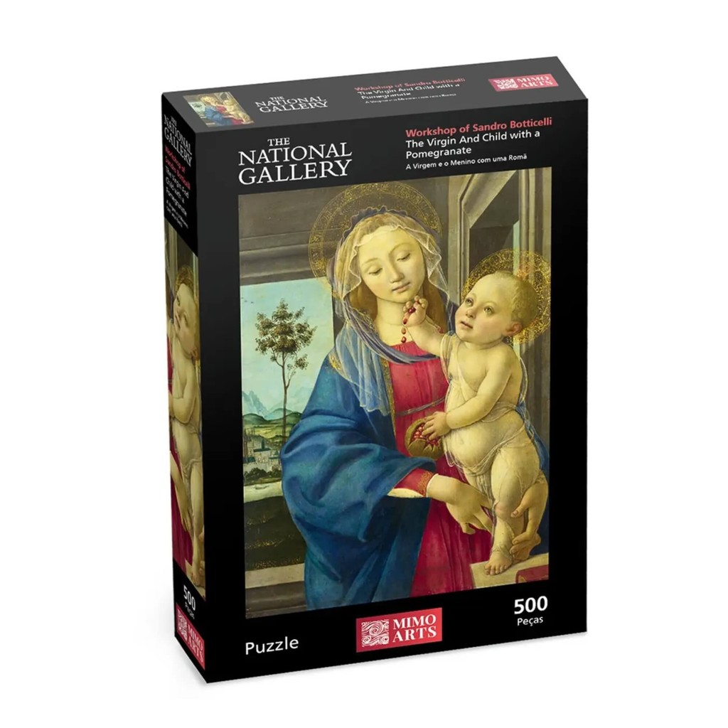 Quebra Cabeça Puzzle 500 Peças A Virgem e o Menino com uma Romã Botticelli Mimo Toys - 2608 Jogo em Oferta na Shopee