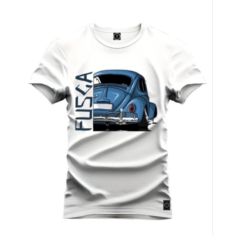 Camiseta Club Do Fusca Azul Plus Size Camisa 100% Algodâo Fusquinha Envio Imediato