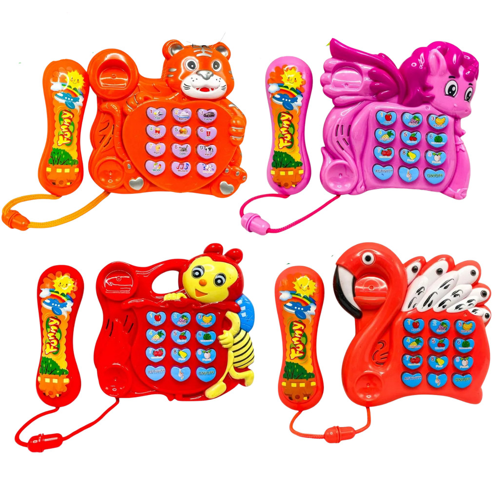 Telefone Infantil Musical Animal Com Som e Luz Brinquedo Educativo