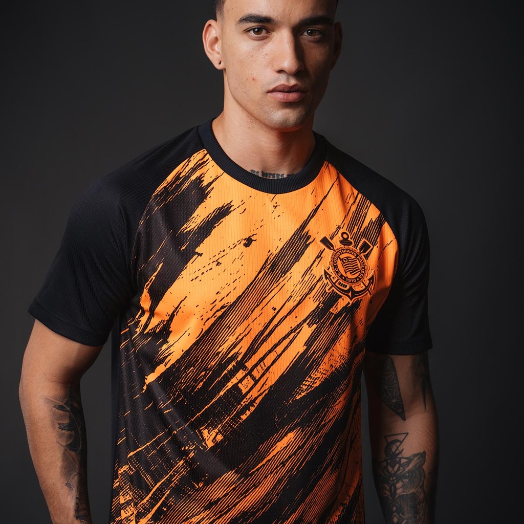 Camisa Corinthians Pro Laranja Masculina Oficial em Oferta na Shopee