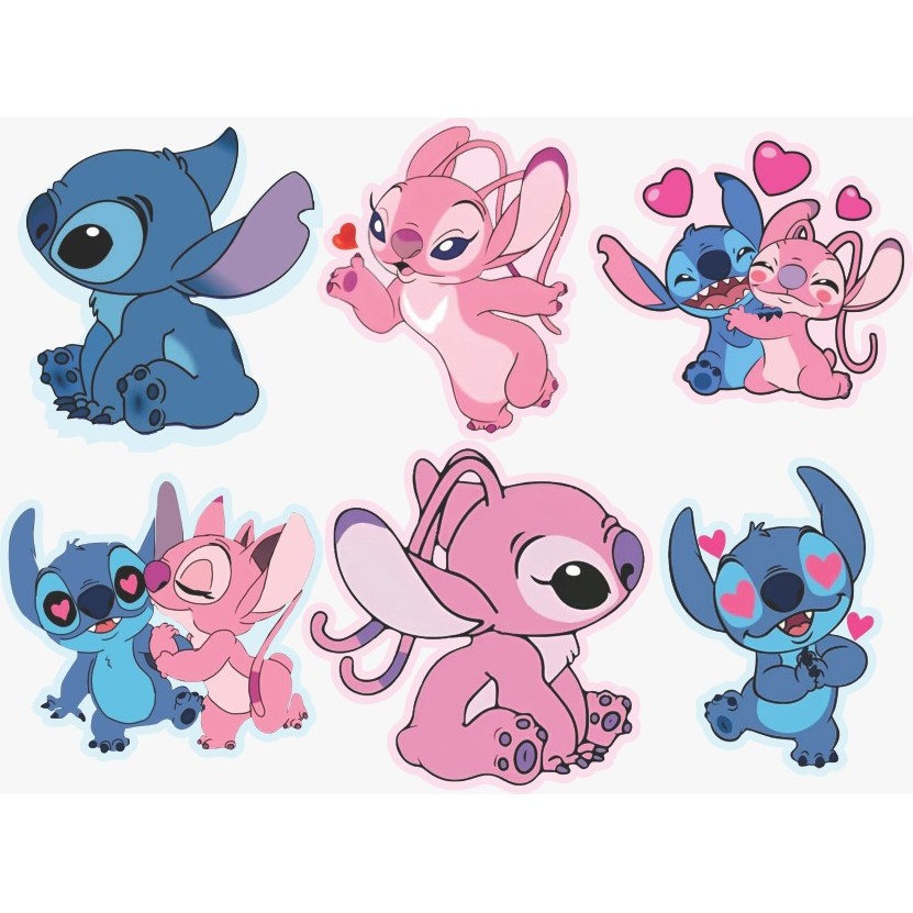 Kit Display de Mesa 6 Peças Para Festa Stitch Rosa 10 cm MDF em Oferta na Shopee