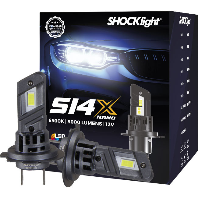 Lâmpada Led Shocklight S14x S14 X Nano H7 5000 Lumens 6500k em Oferta na Shopee