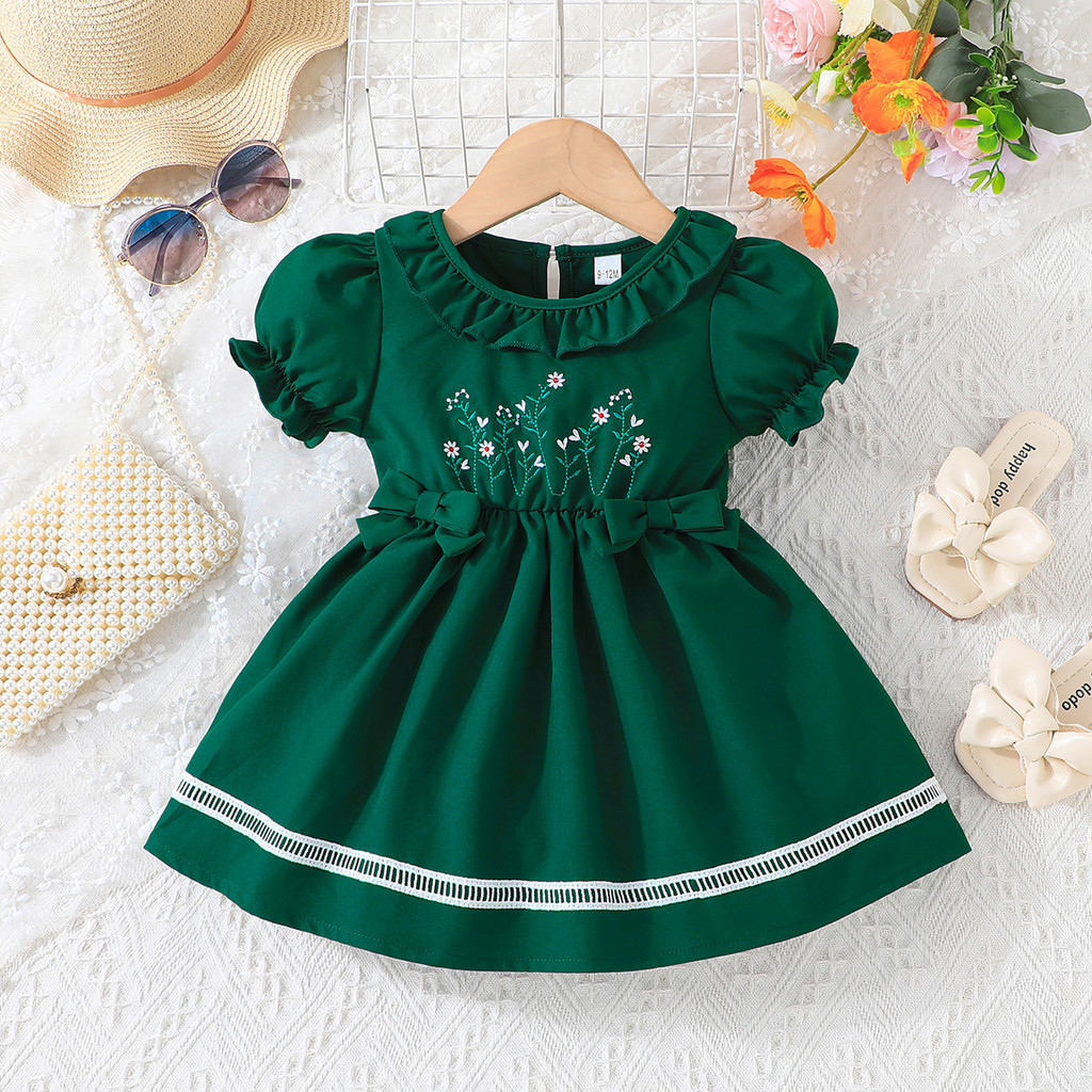 Vestido Bebê Menina 0-2 Anos Bordado Flores Vinho Florestal Batizado Aniversário Presente Necessário
