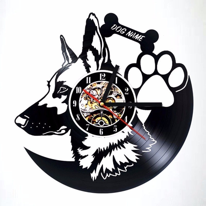 Relógio De Parede Cachorro Pastor Alemã Pet Decoração