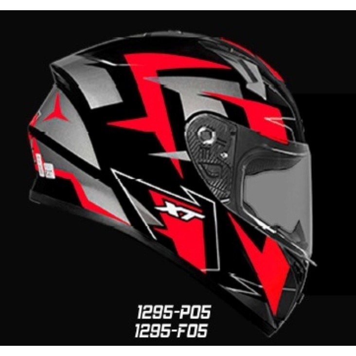 Capacete Fechado Esportivo Xtroy Ff 526 Crush Preto Vermelho Tamanho 58 60 Masculino Feminino Capacete Integral