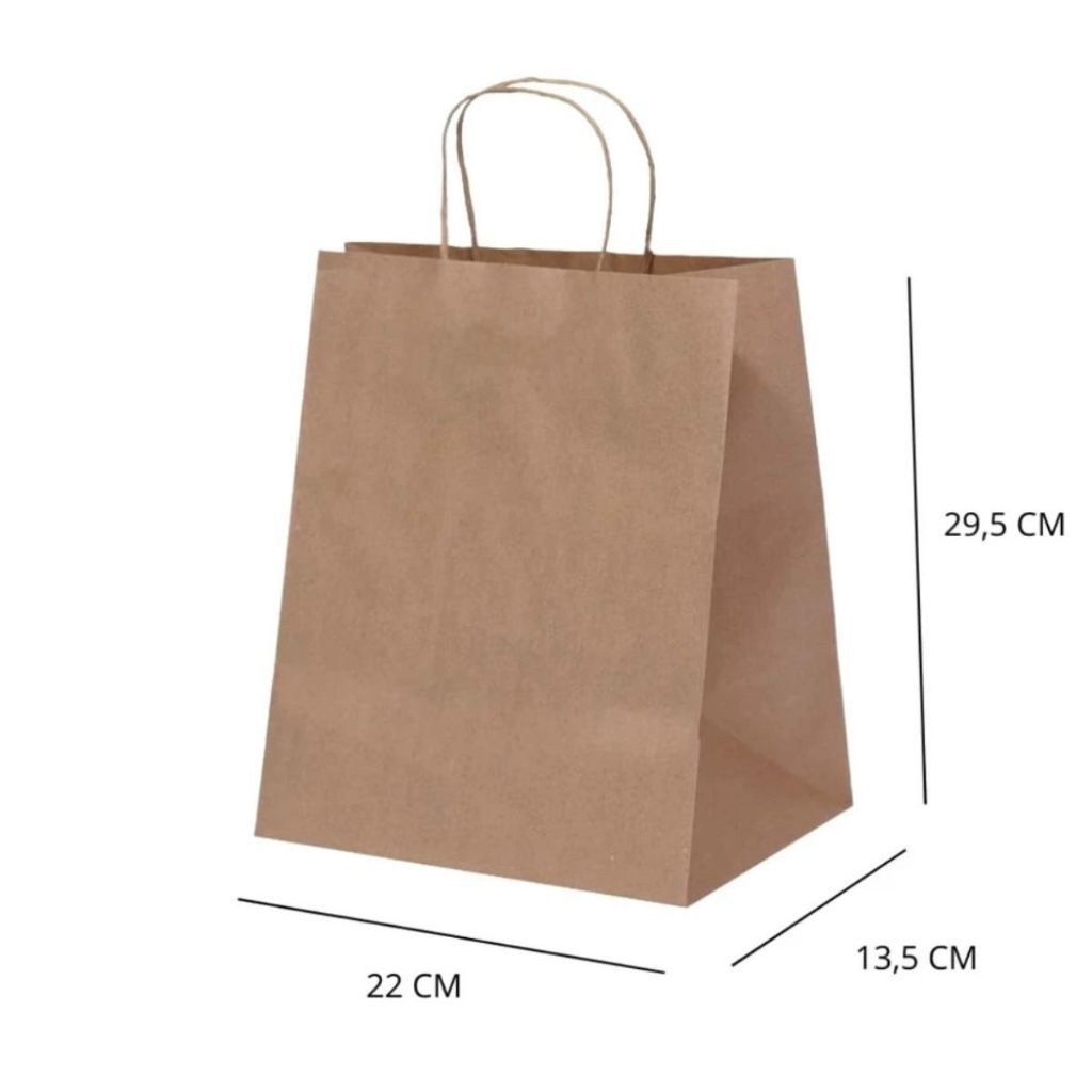 10~50 SACOLA KRAFT  22 X 13,5 X 29,5 -(LC)  REF5812 em Oferta na Shopee
