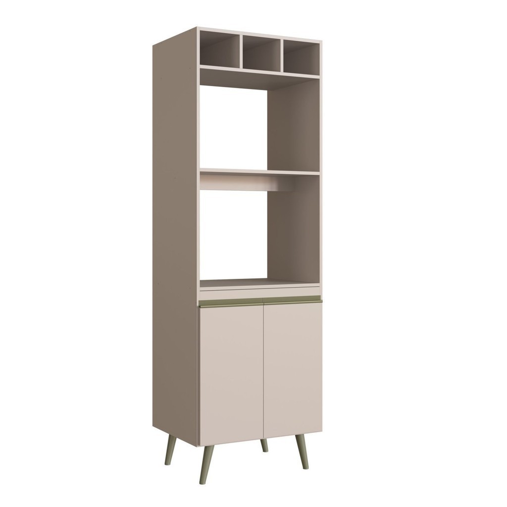 Paneleiro Torre Quente 2 Portas 2 Nichos para Forno One  Cinnamon