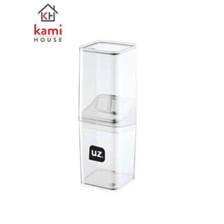 Porta Escova com Tampa Slim Translucido Incolor - UZ em Oferta na Shopee