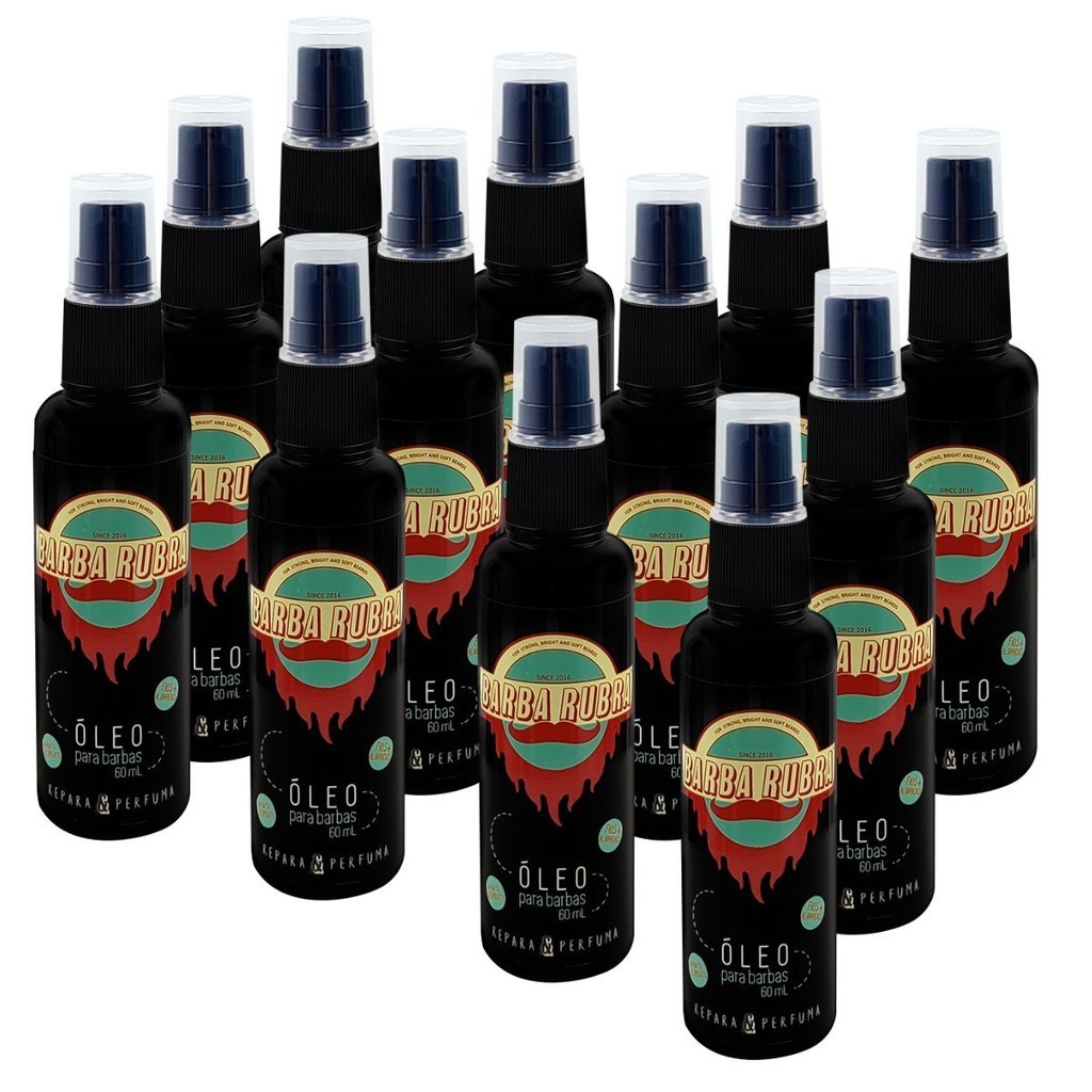 Kit Revenda Óleo Para Barba 60ml - 12 Und - Barba Rubra