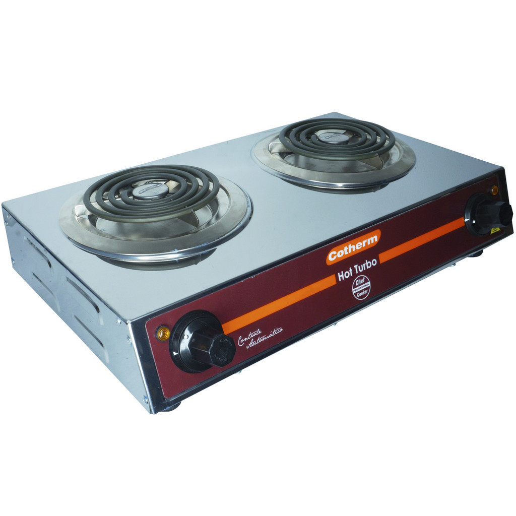 Fogão Elétrico Portátil de Mesa 2 Bocas 2500W Hot Turbo Resistência Inox Blindada Cotherm 2444 2445