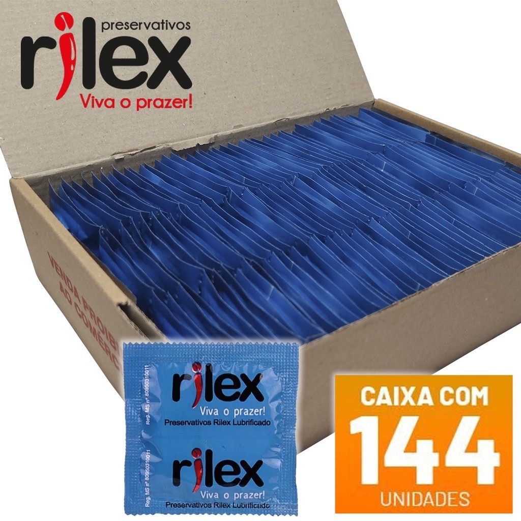 Caixa Preservativo Camisinha Lubrificado Rilex 144 Unidades