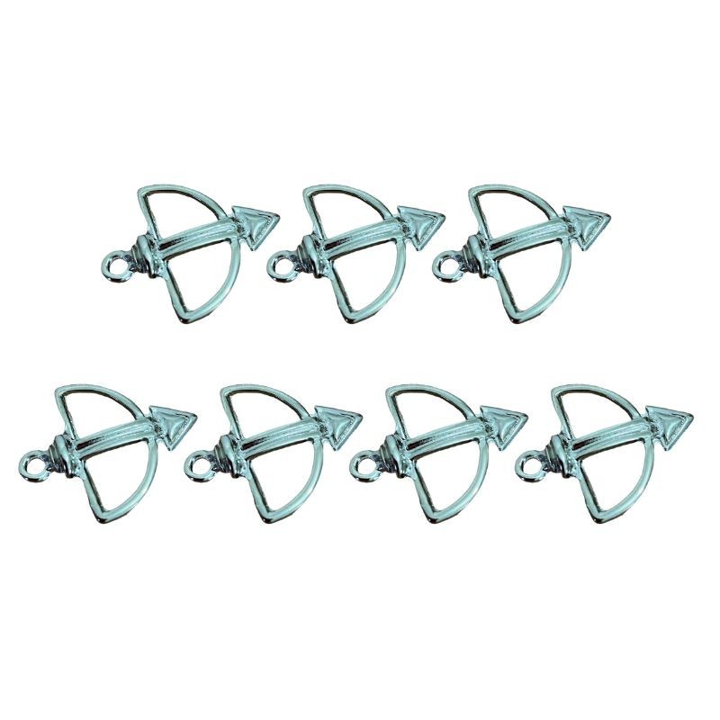 Kit 7 Pingentes Arco Flecha 2,7cm Oxóssi Caboclos Niquel