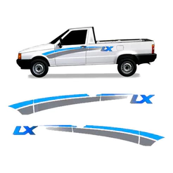 Kit Adesivo Faixa Lateral Fiat Fiorino Lx Azul