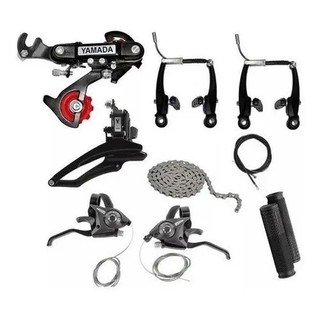 kit relação 21 marcha bicicleta bike mtb freio cambio trocador rapid fire promoção