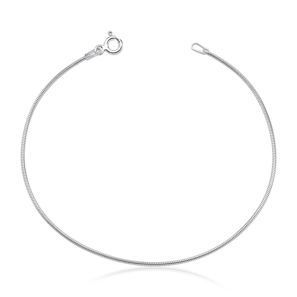 Pulseira Feminina de Prata 925 Rabo de Rato 1mm