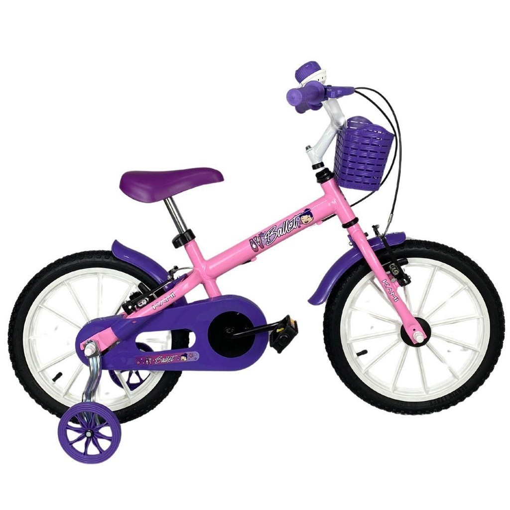 Bicicleta Infantil Aro 16 Quadro T Menina Kami Ballet Rosa