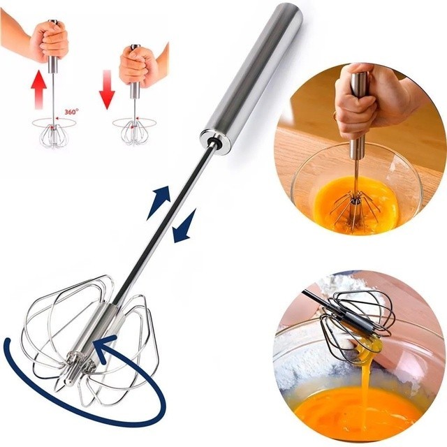 Batedor Fue de Clara Manual Giratorio de Inox 31 Cm Casa Cozinha Utilidades