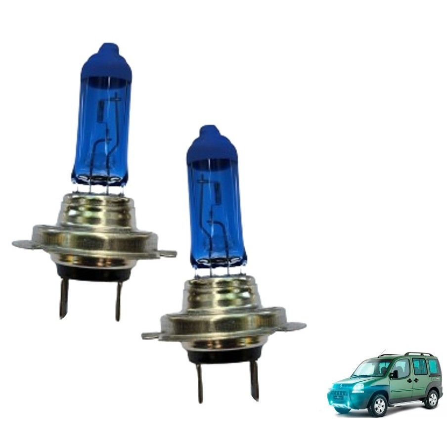 Par Lampada Doblo Adv 2003 Á 2009 Farol Alto Super Branca