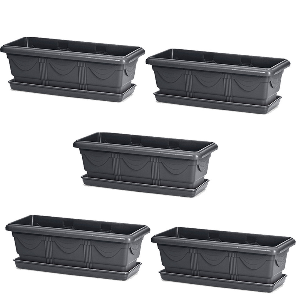 Vaso E Prato Mármore Nutriplan Jardineira 35 cm Kit C/ 5 Un