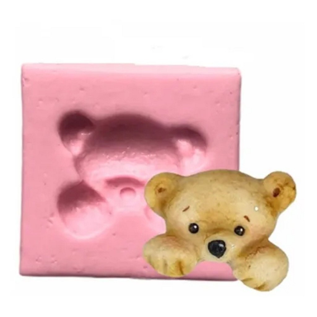 MOLDE DE SILICONE ROSTO URSO, RESINA, CONFEITARIA, BISCUIT MOLDS PLANET em Oferta na Shopee