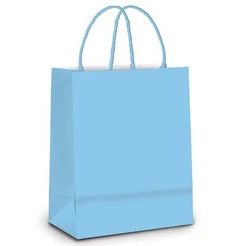 Sacola de Papel G Azul Bebê - 32x26,5x13cm - 10 unidades - Cromus - Rizzo Embalagens