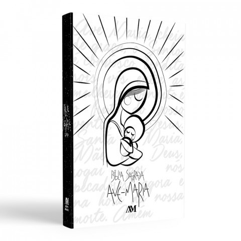 BÍBLIA SAGRADA EDITORA AVE MARIA CAPA MARIA LATERAL PRETA COMPLETA ANTIGO E NOVO TESTAMENTO CATOLICA