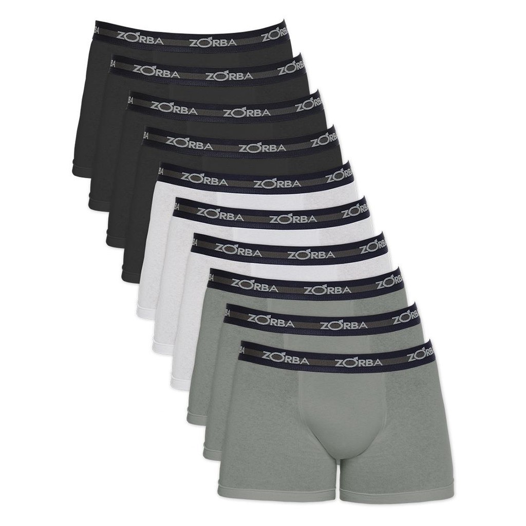 Kit 10 Cuecas Zorba Boxer Max Algodão 702 - Men Clothes