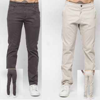 KIT 2 Calça de Sarja Masculina Slim Fit com Lycra Elastano em Oferta na Shopee