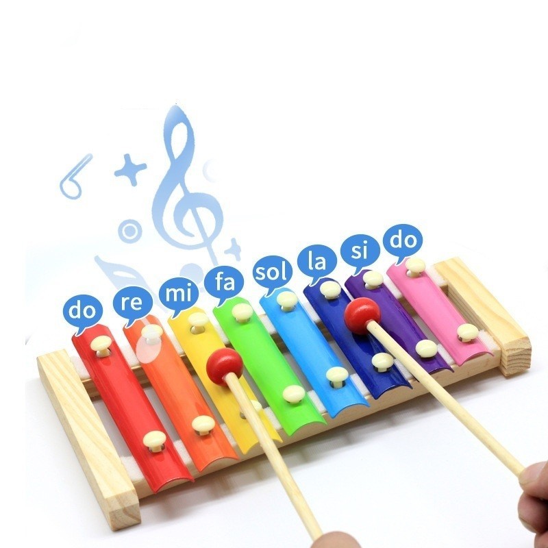 Xilofone Infantil Brinquedo Musical - Com 8 Notas Em Metais em Oferta na Shopee