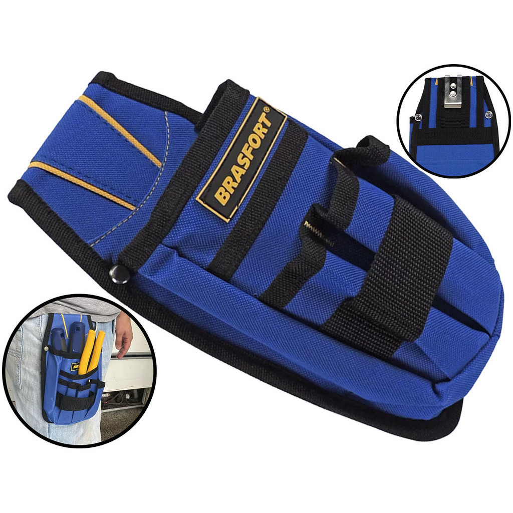 Bolsa Pochete Em Poliéster Para Ferramentas Acessórios Com 6 Bolsos Mecânico Eletricista Brasfort