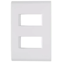 Placa 2 Posto Afastados Tramontina Liz 4x2 Branca - 57106/006 Placa 2 Posto Afastados Tramontina Liz 4 x 2 Branca - 57106/006