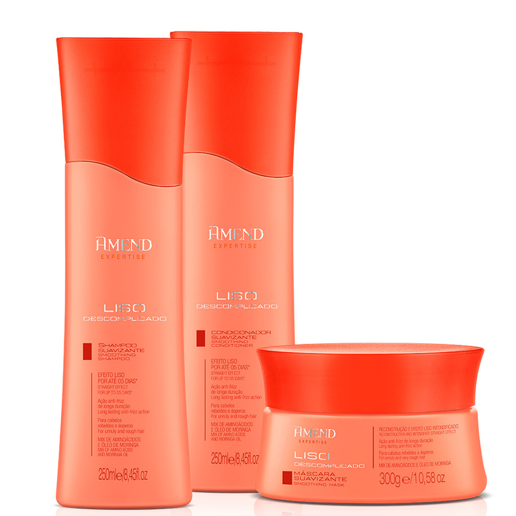 Kit Suavizante Amend Expertise Liso Descomplicado 3 Produtos em Oferta na Shopee