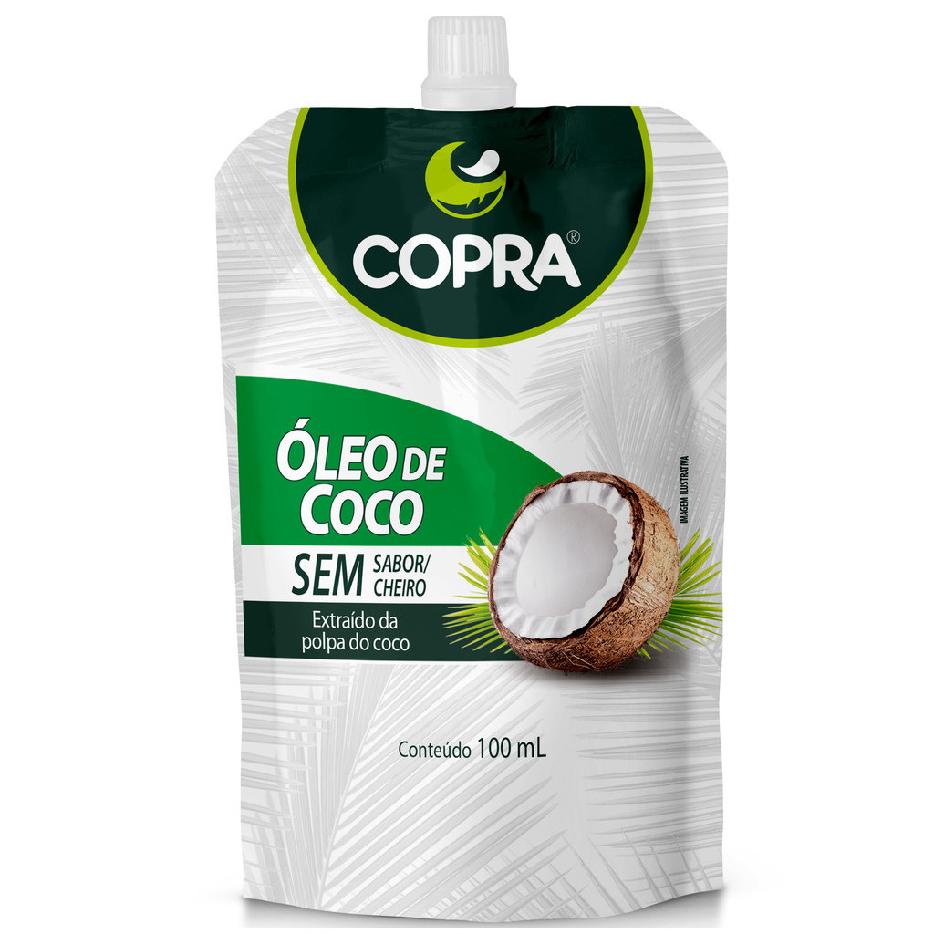 Óleo de Coco Sem Sabor/Cheiro 100ml Pouch Copra em Oferta na Shopee