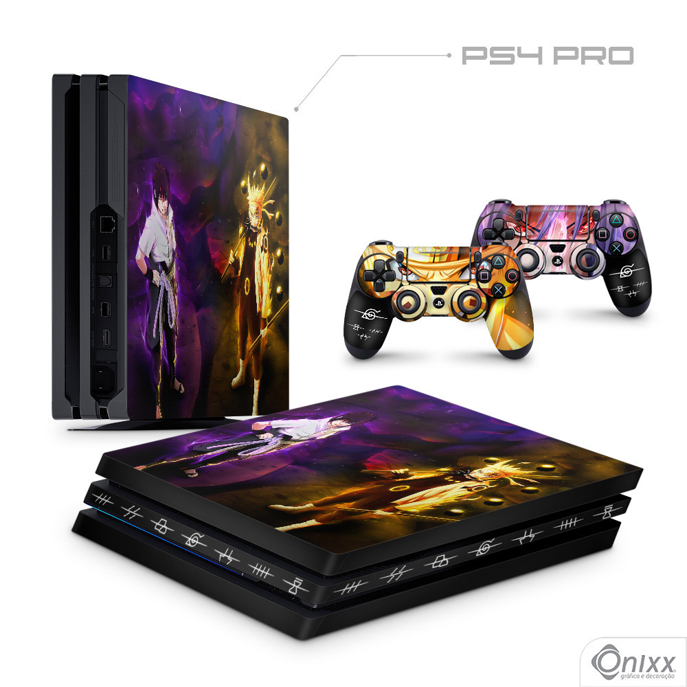Skin PS4 PRO Adesiva Naruto e Sasuke