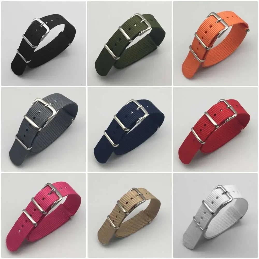 Pulseira de Nylon para Relógio 18mm 20mm 22mm 24mm, Acessório Esportivo de Tecido de Nylon com Fivela