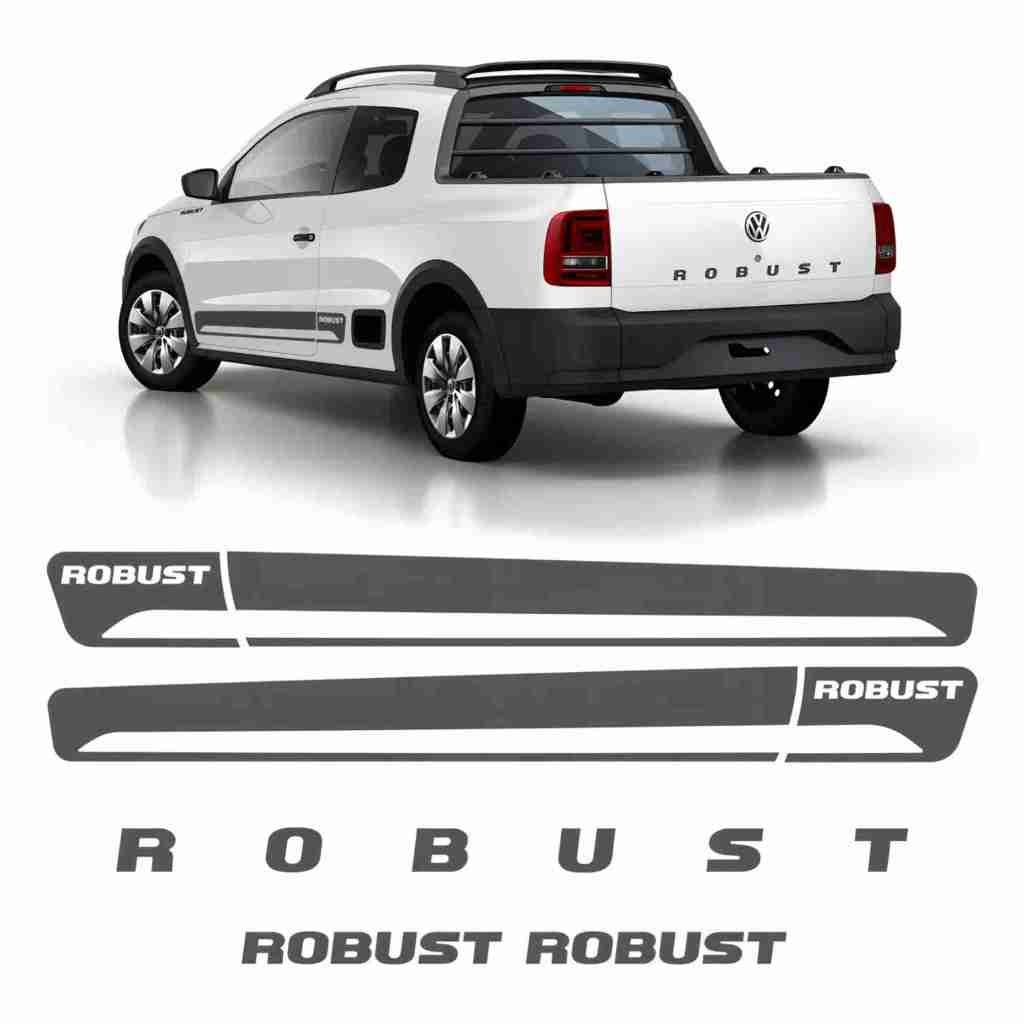 Adesivos Faixas Lateral E Traseiro Saveiro Robust G5 G6 2014 Personalizado Grafite VW70