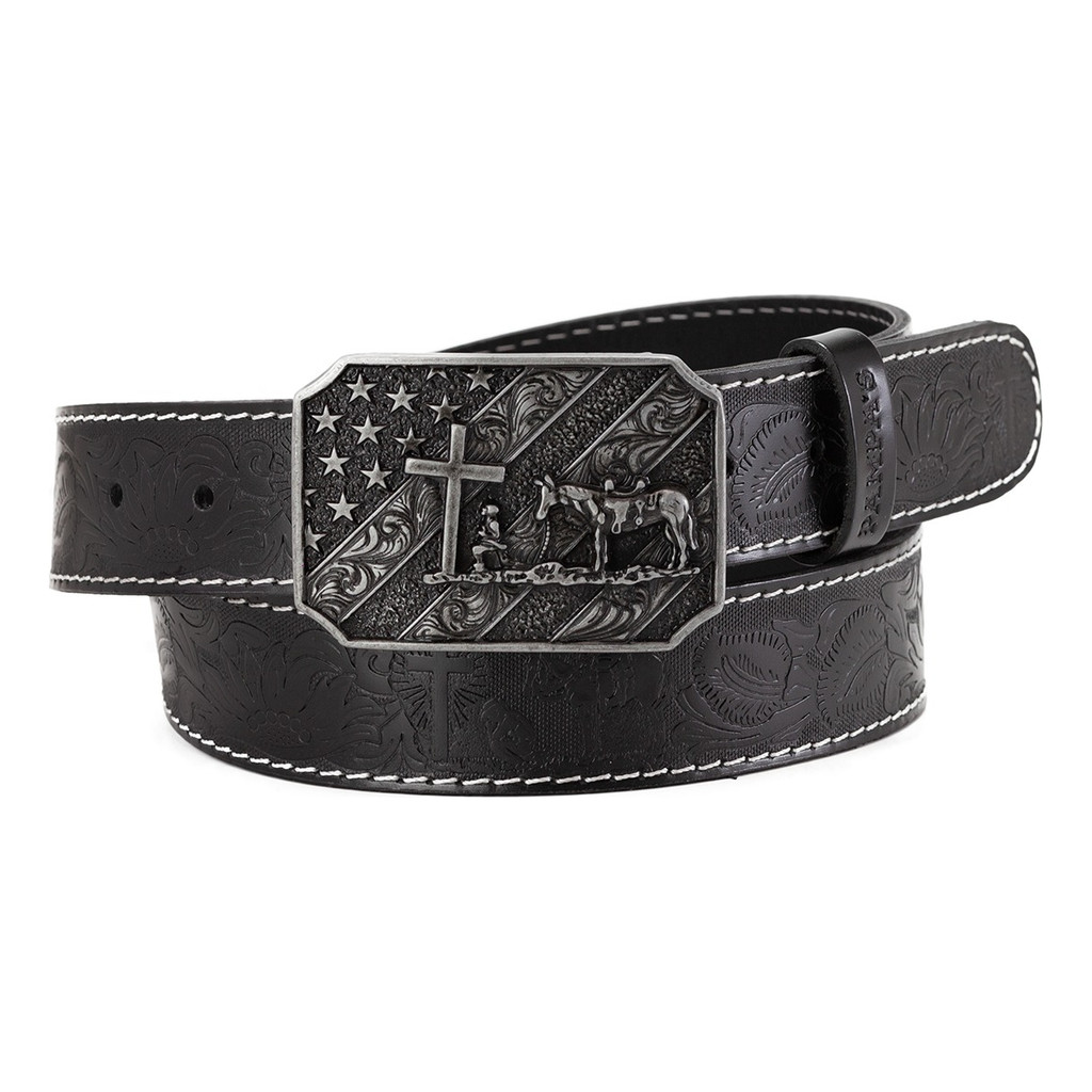 Cinto Masculino Country Couro Fivela Devoção Cavalo Pampas