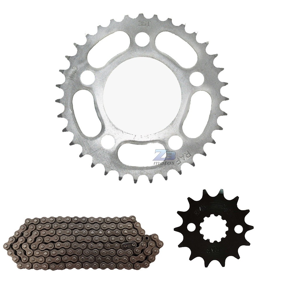 Kit Relacao Cbx250 Twister Coroa 35 Pinhao 14 Corrente Fina Com Retentor