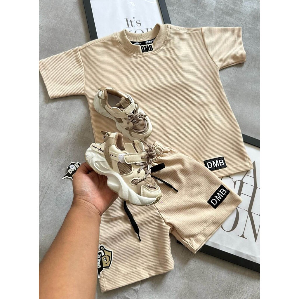 Conjunto  PREMIUM ENCORPADO-gramatura 255 masculino Menino Estiloso Infantil | - conjunto JOSUE areia