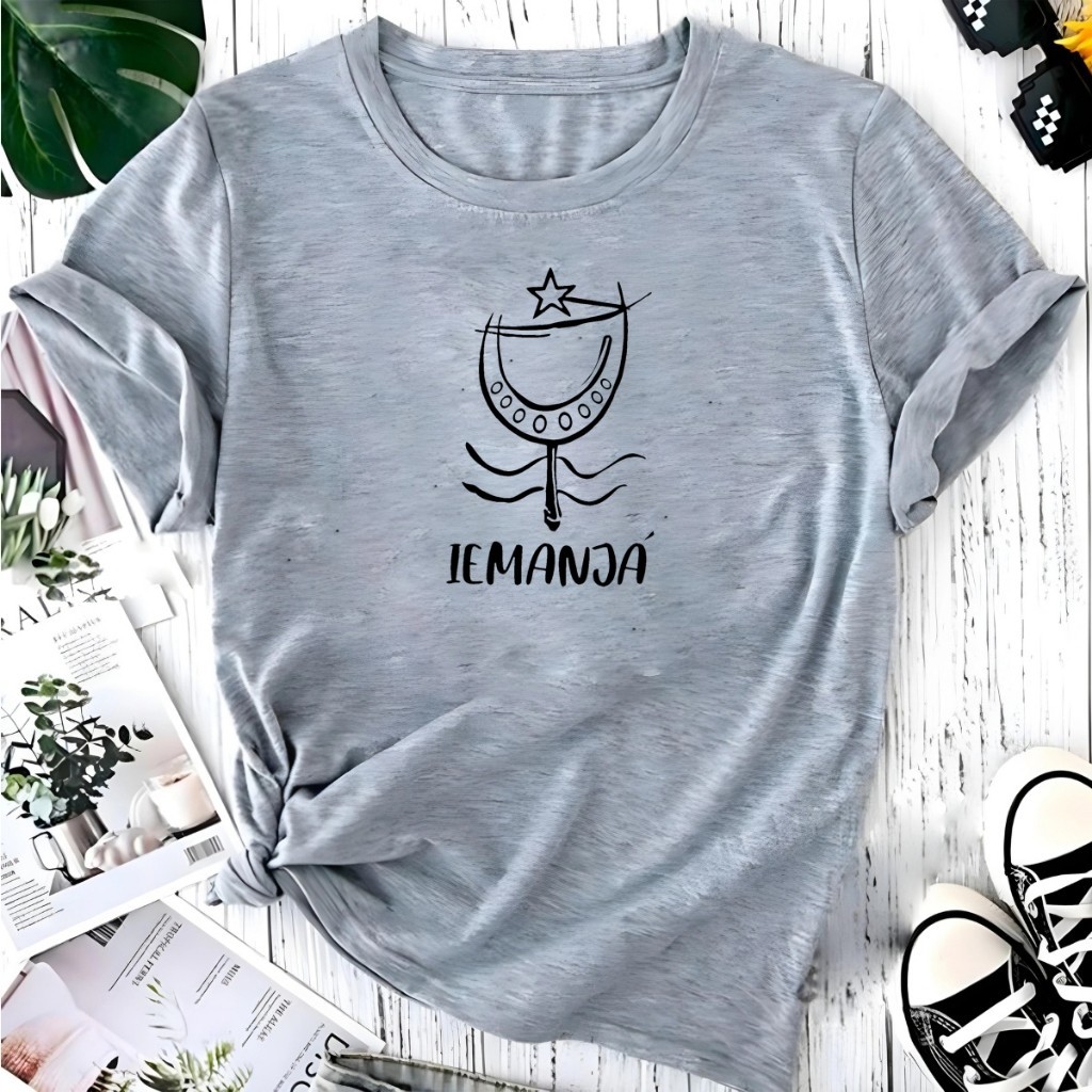 T-shirt Blusa Linda Iemanja Orixa Camiseta Feminina Camisa