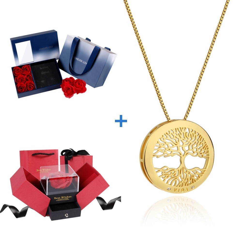 Colar Delicado Feminino Banhado a Our 18k Arvore Da Vida Caixa De Presente Para Esposa em Oferta na Shopee