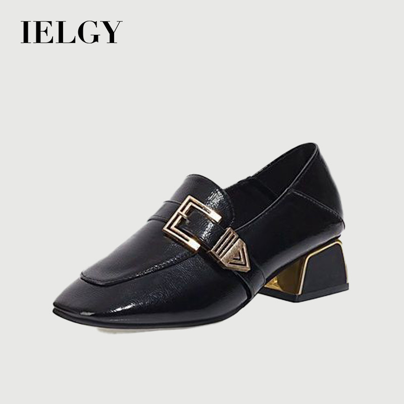 IELGY Novo Calcanhar De Sola Macia E Confortável Estilo Britânico Sapatos De Couro Leves Sem Moagem Para Mulheres em Oferta na Shopee